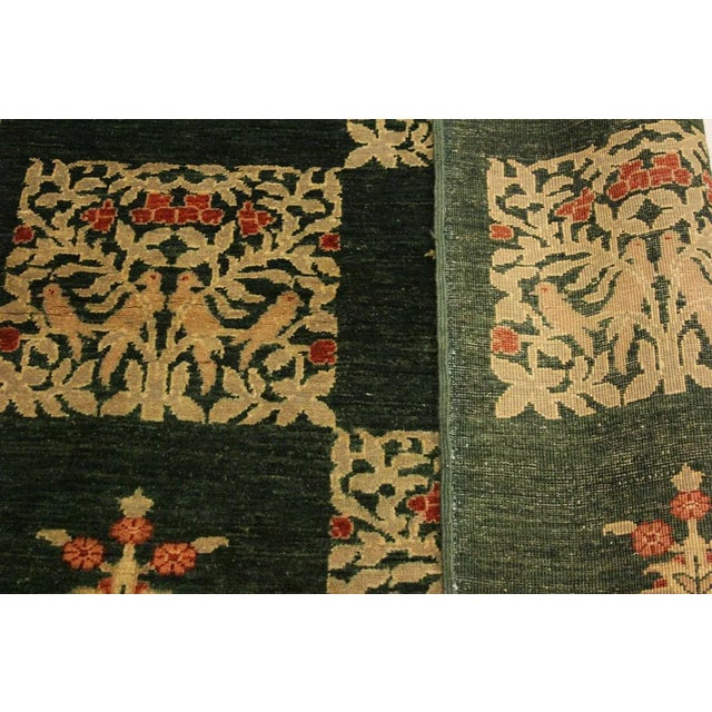 1990s Shabby Chic Modern Green/Tan Wool Rug - 3'10 X 5'11 For Sale In New York - Image 6 of 8