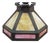 Antique Arts & Crafts Octagonal Caramel & Pink Slag Glass Panel Lamp Shade 17" For Sale