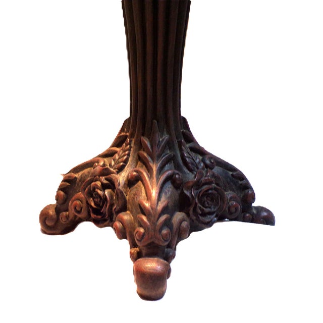 Vintage Cheyenne Victorian Stye Accent Lamp - Resin Base, Filigree/Green Felt Shade For Sale - Image 10 of 15