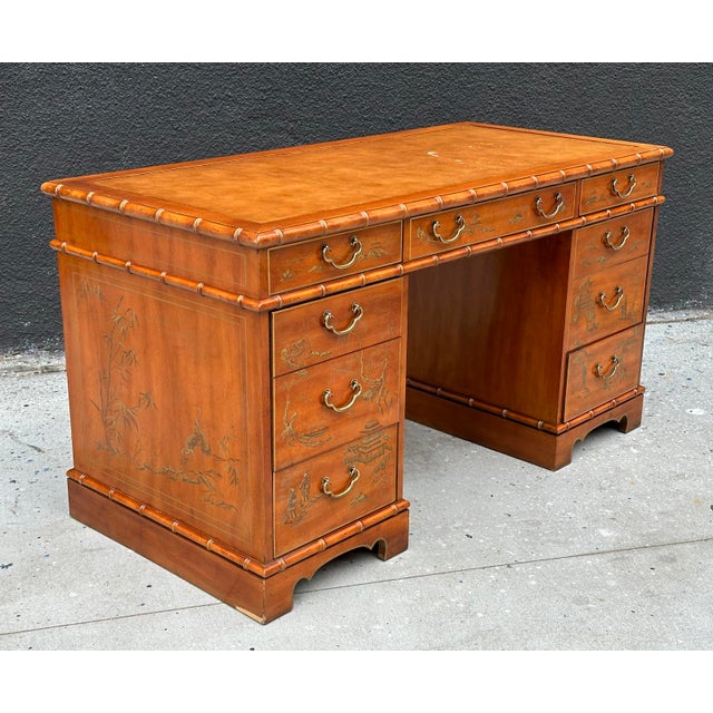 1960s Chinoiserie Style Desk & Chair by Drexel Heritage, Usa