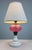 American Antique Fenton / L G Wright Style Cranberry & Milk Glass Converted Oil Lamp For Sale - Image 3 of 10