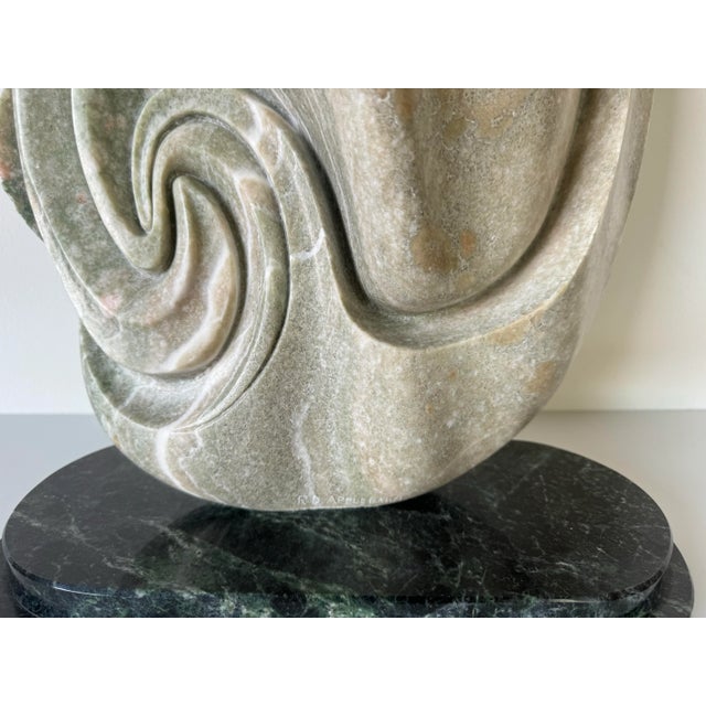 Green Vintage R. D. Applebaum Abstract Free- Form Hand-Carved Marble Sculpture For Sale - Image 8 of 12