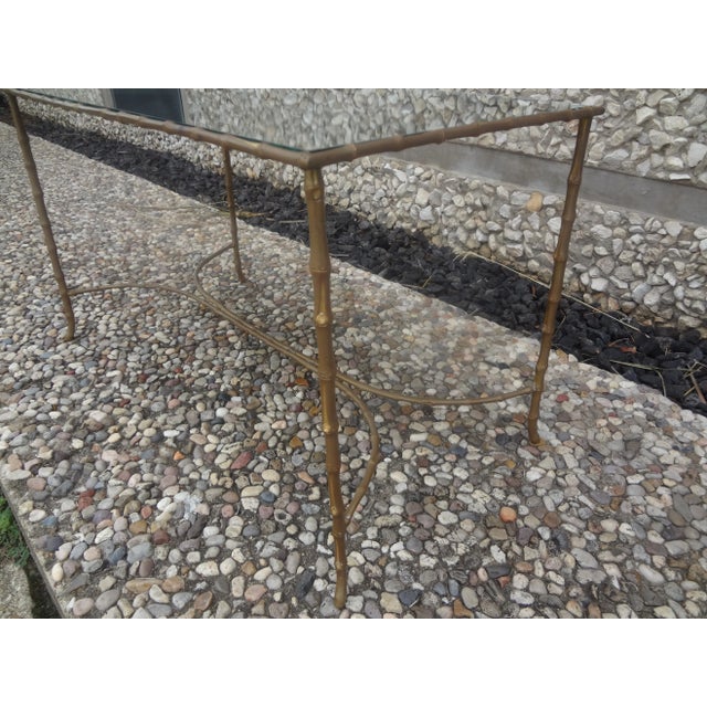 Maison Baguès 1940s French Maison Baguès Bronze and Mirror Coffee Table For Sale - Image 4 of 12