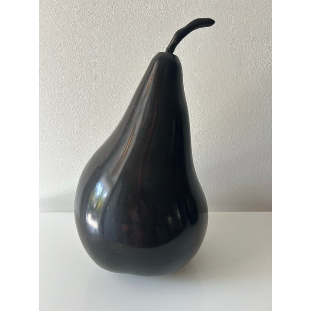1980's Bronze Trio of Large Abstract Pear Sculptures For Sale - Image 4 of 11