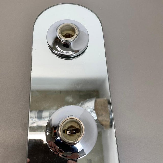 Pop Art Space Age Silver Mirror Wall Light by Eglo Light, Germany, 1980s For Sale - Image 17 of 18