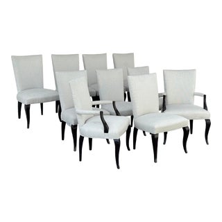 Barbara Barry for Baker Furniture Upholstered Dining Chairs, Set of Ten For Sale