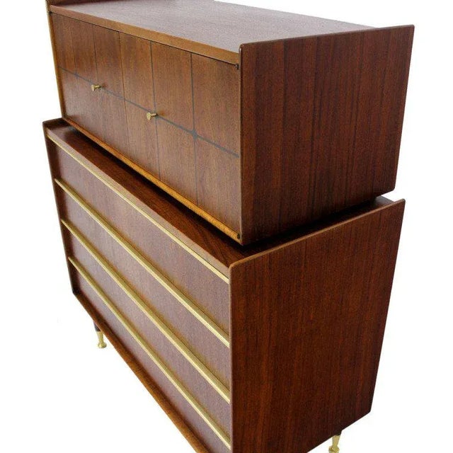 Mid century modern 2 part chest on chest design by Edmund Spence. Perfect for a mid-century style home.