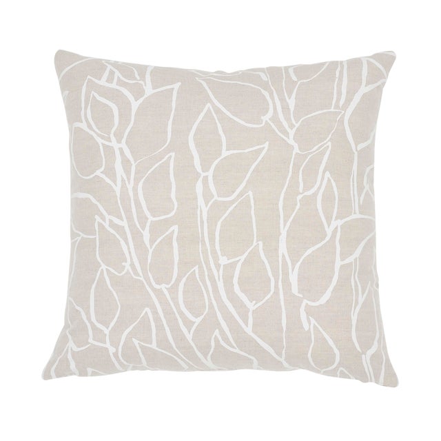 Contemporary Schumacher Solandra Vine Pillow in Natural For Sale