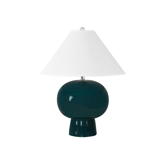 2020s Annie Teal Glazed Ceramic Lamp For Sale - Image 5 of 5