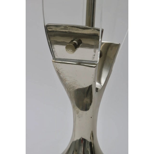 Tulip Table Lamps by Laurel Lucite Chrome - A Pair For Sale - Image 11 of 12