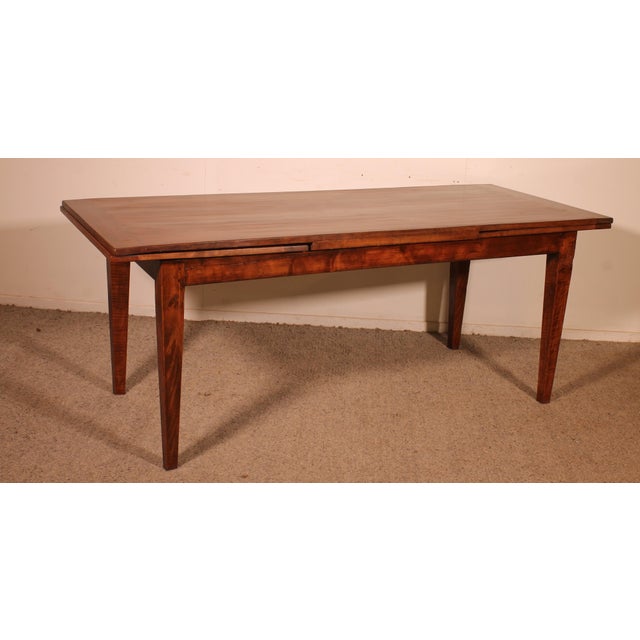 Tan Antique Cherry Wood Extending Table For Sale - Image 8 of 15