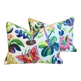 Schumacher Exotic Butterfly Feather/Down Pillows 24" X 18" - a Pair For Sale