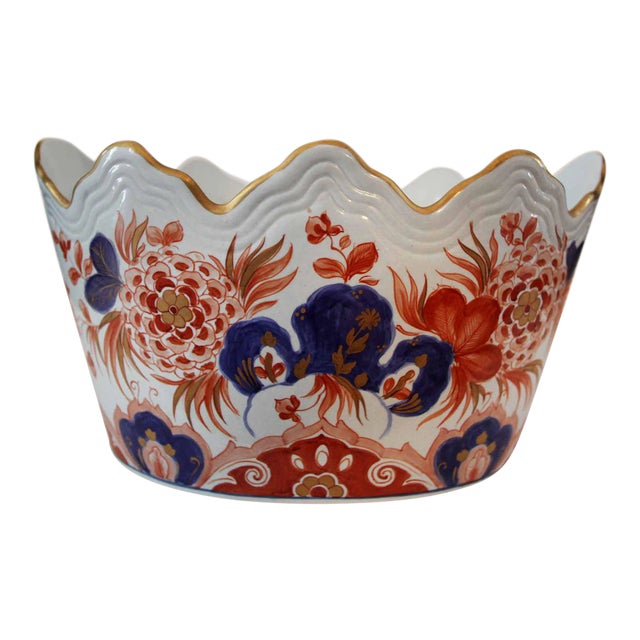 Italian Imari Stye Cache Pot For Sale
