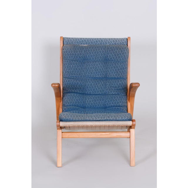Mid-Century Modern Set of Mid-Century Upholstered Ash Lounge Chairs attributed to Jan Vaněk, Former Czechoslovakia, 1950s For Sale - Image 3 of 18