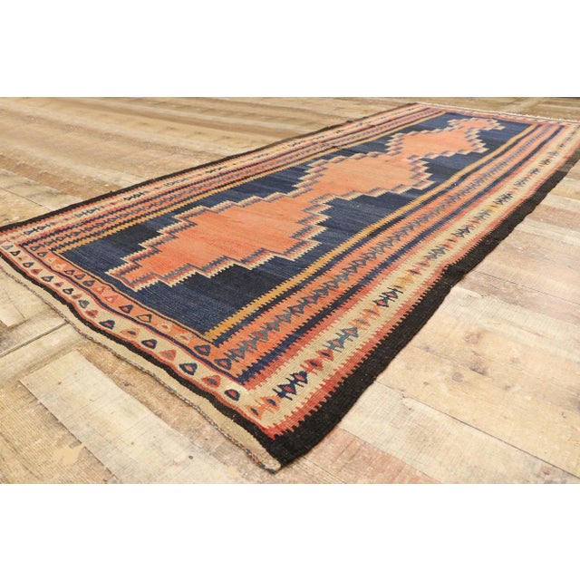 Vintage Persian Bijar Kilim Rug - 04'01 X 09'07 For Sale In Dallas - Image 6 of 8