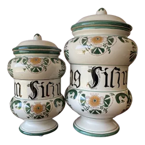 Set of Two 1900s European Apothecary Jars