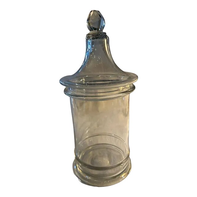 Early 20th Century Pittsburgh Glass Lidded Jar For Sale