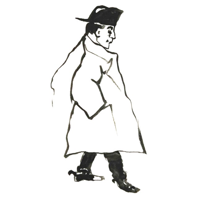 Mino Maccari, Napoleon, Watercolor, 1960s For Sale