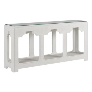 Yangon Raffia Console - White For Sale