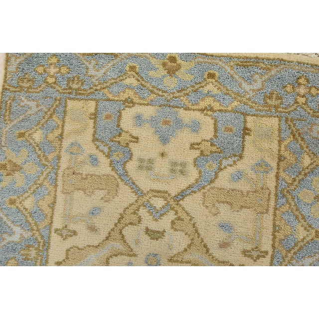 Oushak Runner 2’7” X 8’1” Ivory Wool Tribal Hand-Knotted Oriental Rug For Sale In Philadelphia - Image 6 of 12