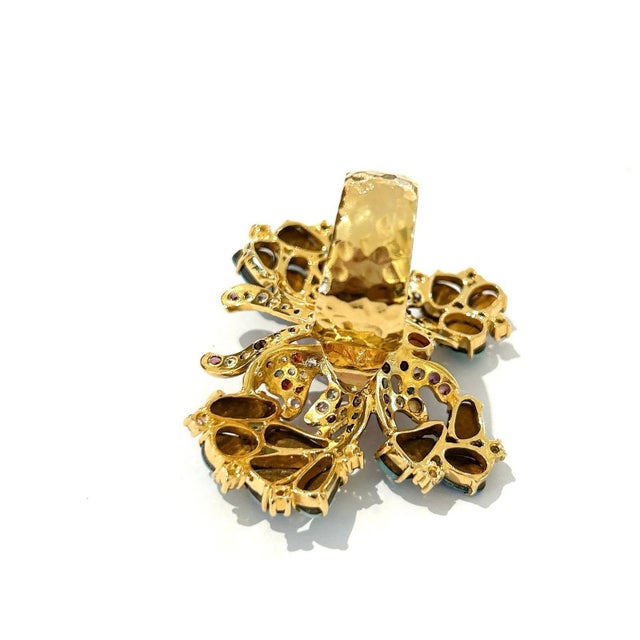 Early 21st Century Bochic "Orient" Opal, Multi Sapphires & Ruby Ring Set In 18K Gold & Silver For Sale - Image 5 of 18