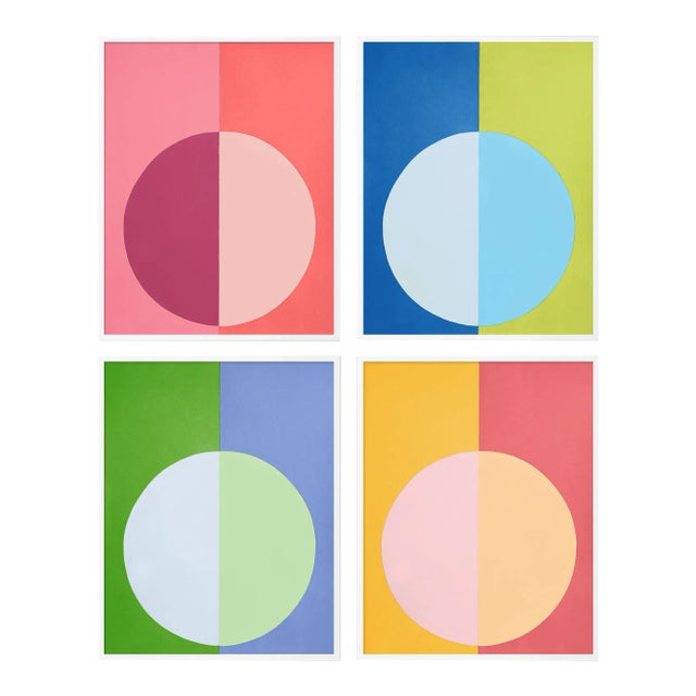 Summer Forevers Set of 4 by Stephanie Henderson in White Frame, Medium Art Print For Sale