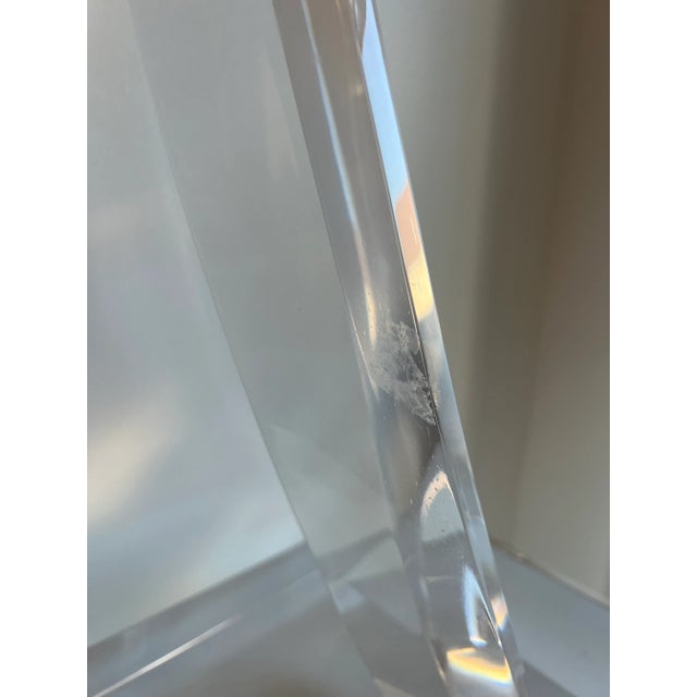 1970s 1970s Abstract Ribbon Lucite Sculptures- a Pair For Sale - Image 5 of 11