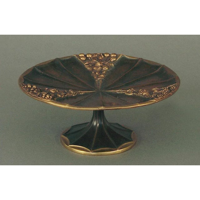 Late 19th Century Late 19th Century French Bronze Art Nouveau Compote with Gold Decorations, Signed LeRoyer For Sale - Image 5 of 5