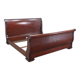 Baker Solid Mahogany King Sleigh Bed For Sale