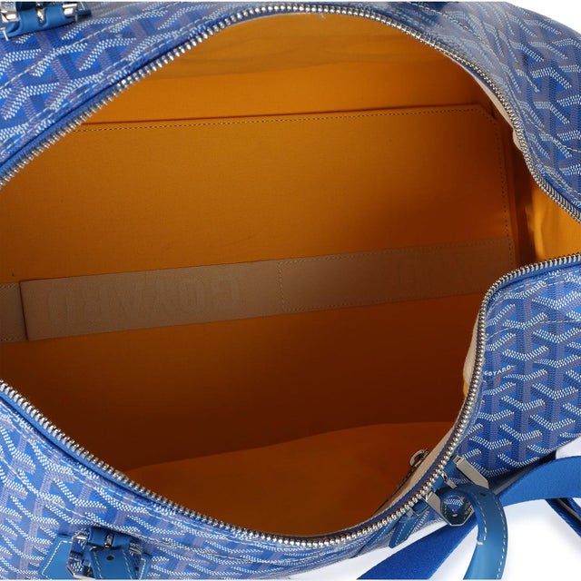 Blue Blue Goyardine Canvas Croisière Boston 50 For Sale - Image 8 of 8