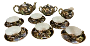 Japanese Hand Painted and Gilded Demitasse Coffee Service, 1920s, Set of 15