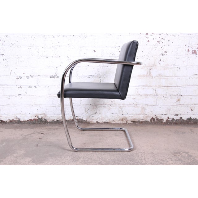 Van Der Spek Leather Black Mies Van  Der  Rohe Black  Leather  and Chrome Brno Chair 