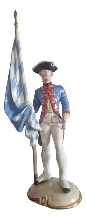 Porcelain Bavarian Ensign Figure by Hanns Goebl for Nymphenburg, 1930s