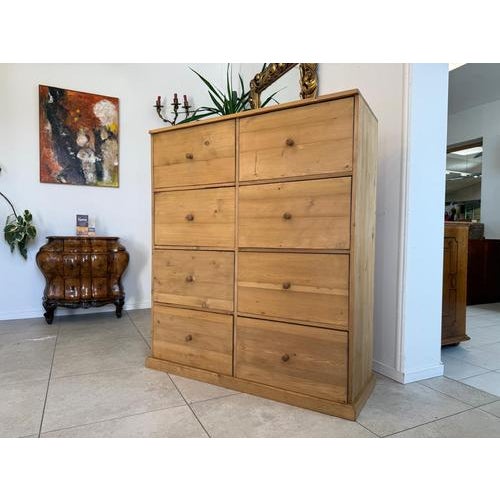 Tan Antique Rustic 8-Piece Shop Chest in Softwood For Sale - Image 8 of 15