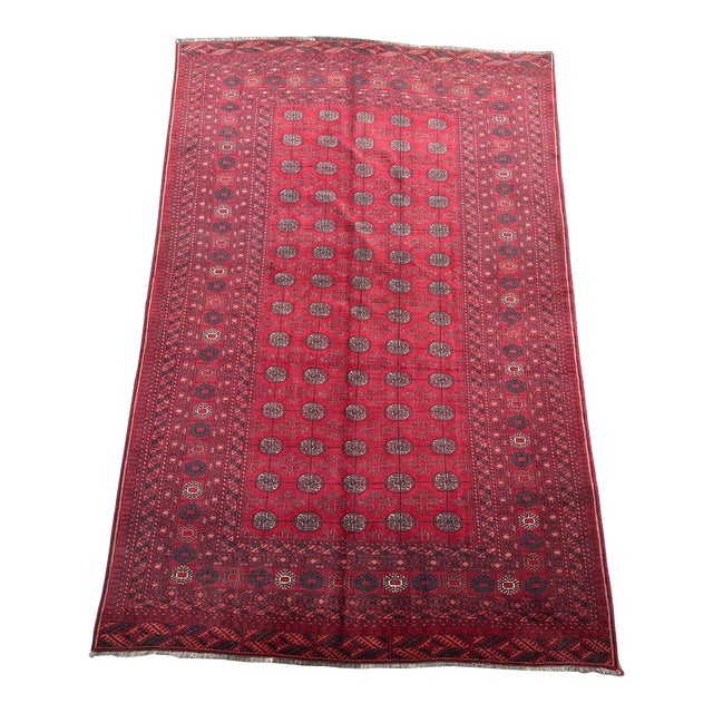 Hand Knotted Tribal Turkomen Bukhara Rug For Sale