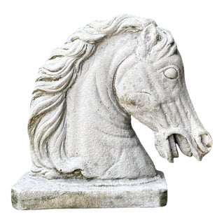 Vintage Cement Equestrian Bust For Sale