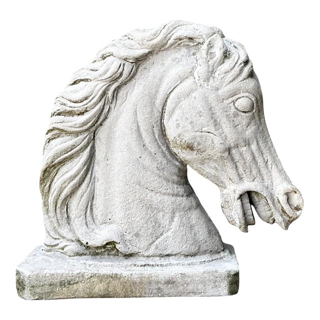 Vintage Cement Equestrian Bust For Sale