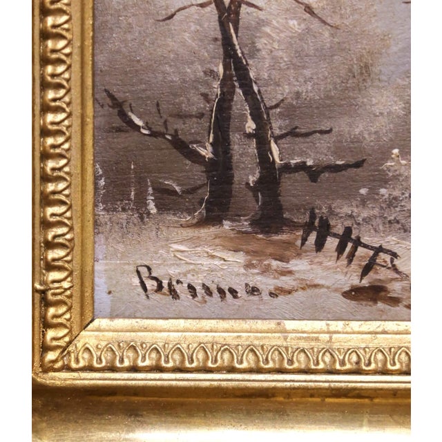 Late 19th Century Pair of 19th Century French Barbizon Pendants Landscape Paintings in Gilt Frames For Sale - Image 5 of 14