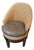 Art Deco Style Leather & Horse Hair Upholstered Swivel Slipper Chair. For Sale