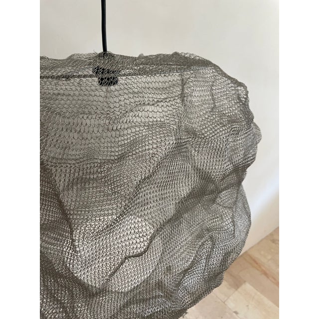 Silver 21st Century Handcrafted Knitted Lamp Cloud in Silver Color, D60cm For Sale - Image 8 of 12