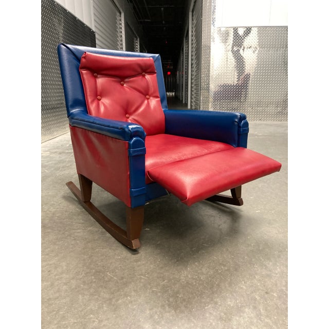 Mid-Century Modern Child’s Rocker Recliner in Tufted Vinyl For Sale - Image 13 of 13