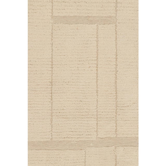 Modern Rug & Kilim’s Moroccan Style Rug in Cream White Tones With Geometric Patterns For Sale - Image 3 of 7