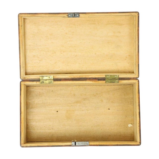 Art Deco Style Wooden Jewelry Box with Chevron Inlay, 1950s For Sale - Image 12 of 18