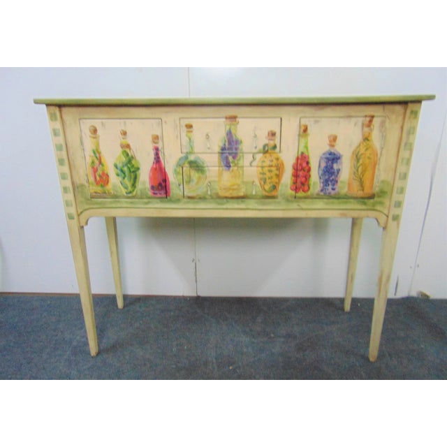 Wood Habersham Italian Tuscan Style Hand Painted Huntboard For Sale - Image 7 of 7