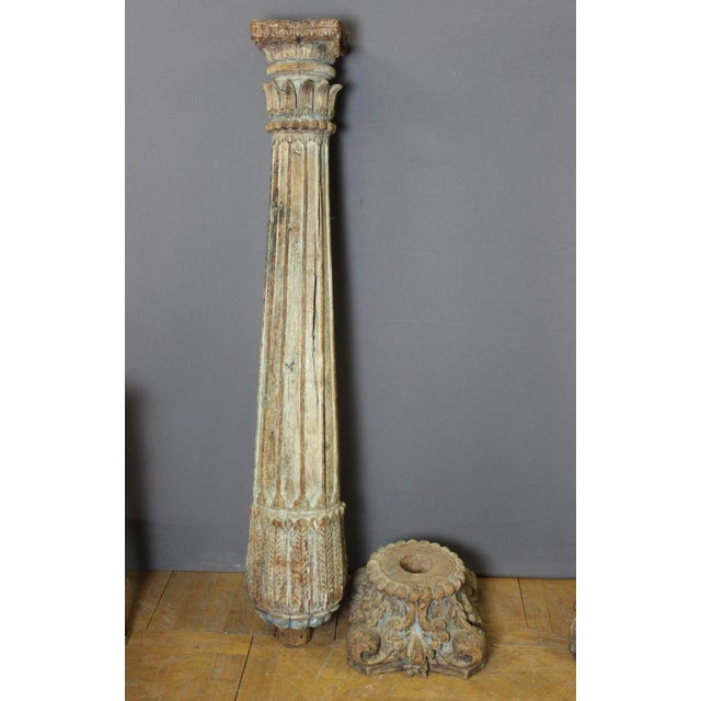 19th Century Carved Wooden Columns, Set of 2 For Sale - Image 13 of 15