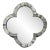 Modern Gray Faux Bone Quatrefoil Wall Mirror For Sale