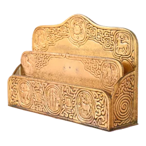 Tiffany Studios New York 'Zodiac' Bronze Doré Letter Rack