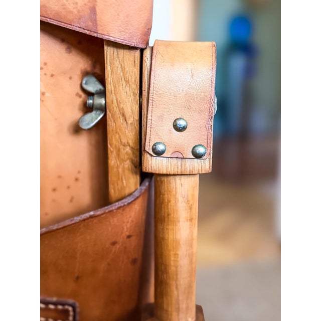 Safari Lounge Chair in Oak and Cognac Leather by Wilhelm Kienzle for Kaare Klint, 1950s For Sale - Image 11 of 14