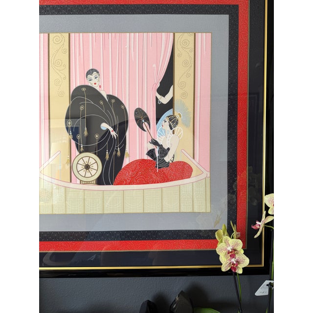 1980s Erte Art Deco Style Screenprint, Framed | Chairish