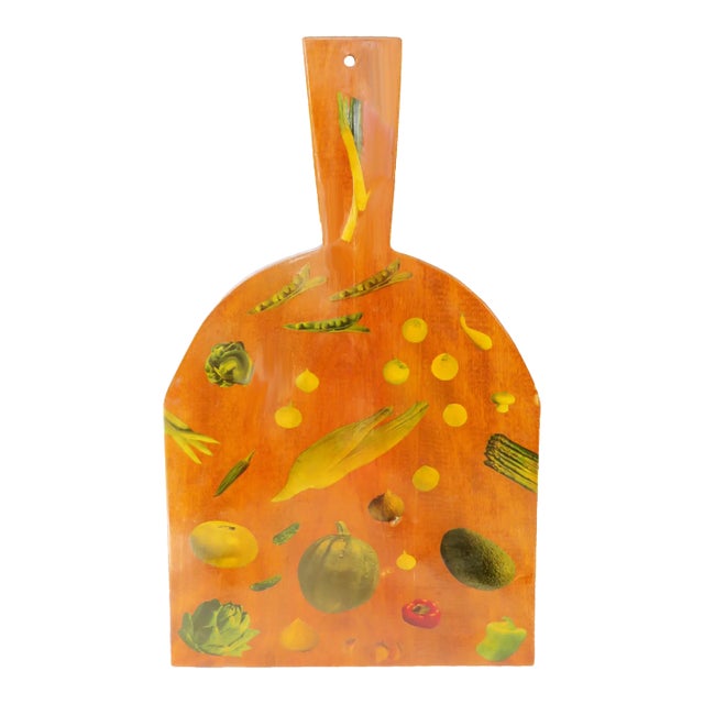 Vintage Decoupage Bread / Charcuterie Board For Sale